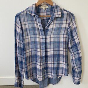 Cloth & Stone, plaid long sleeve button down shirt, Size XS
